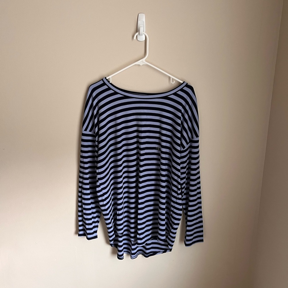 Lou & Grey Navy and Light Blue Striped Top